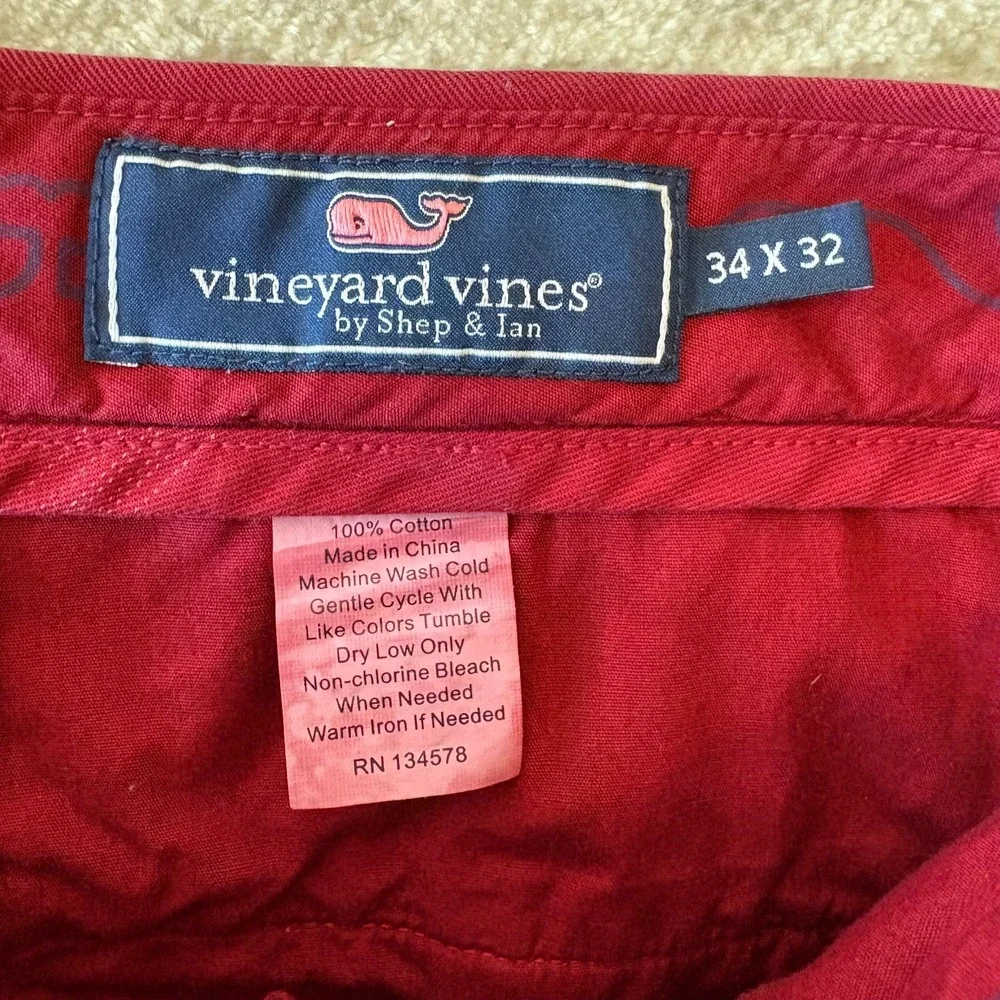 Vineyard Vines Pants Men's 34x32 Slim Fit Breaker Flat Front Straight Leg‎ Chino
